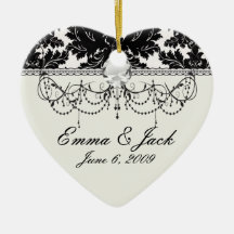 bold intricate black damask on white ornaments