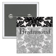 bold intricate black damask on white pin