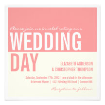 Bold Modern Graphic Block Wedding Invitation