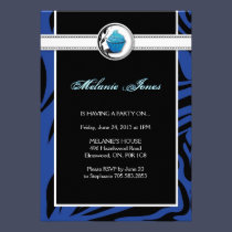 Bold Modern Zebra Print Birthday Party Invitation invitations