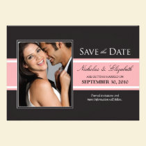 Bold Pink Stripe Save the Date Announcement invitations