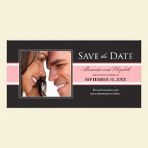 Bold Pink Stripe Save the Date Announcement photo cards