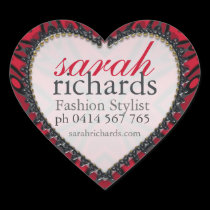 Bold Red Black Tribal Heart Stickers stickers