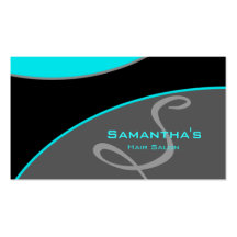 Bold Salon Spa Business Card turquoise blue grey 2