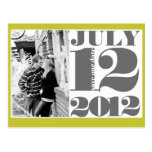 BOLD Save the Date | Grey, Yellow and White Post Cards
