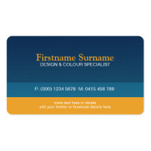 Bold & Sleek Blue Orange Business Card