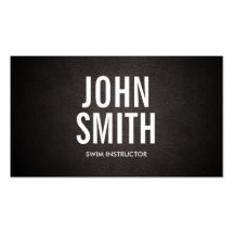 Bold Text Swim Instructor Business Card