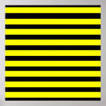 Bold Yellow and Black Bumble Bee Striped Pattern Print