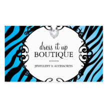 Bold Zebra Print Jewellery Designer Business Card