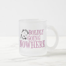 Boldly Going NOWHERE Retro Lady Pink Mugs