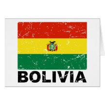 Bolivia Vintage Flag Greeting Cards