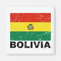 Bolivia Vintage Flag Magnet