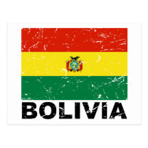 Bolivia Vintage Flag Postcards