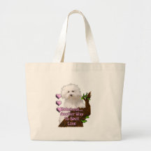 Bolognese or Havanese puppy Canvas Bag