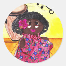 Bomba Rag Doll Round Stickers