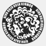 BOMBER HEAD round Round Sticker