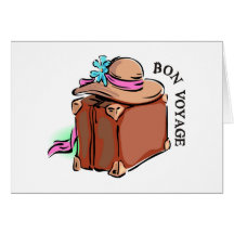 Bon Voyage, have a good trip! Luggage & hat Greeting Card