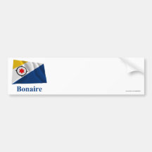 Bonaire Waving Flag with Name Bumper Sticker