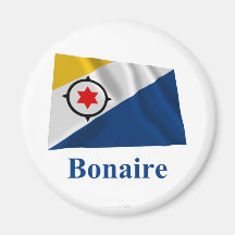 Bonaire Waving Flag with Name Magnets