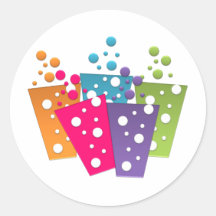 BonBon Party Funky Groove Party Drinks Round Stickers