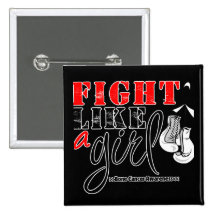 Bone Cancer Awareness Fight Like a Girl Button
