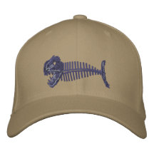 Bone Fish Hat Embroidered Hat