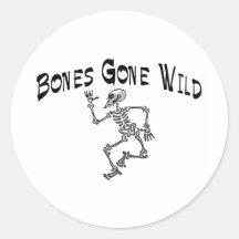 Bones Gone Wild Round Sticker