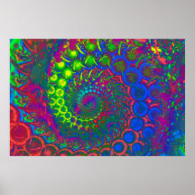 Bonkers 3D Fractal Psychedelic Abstract Posters