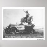 Bonnie Grey jumping her horse. Poster