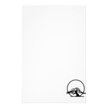 Bonsai against sun outline image graphic design personalized stationery