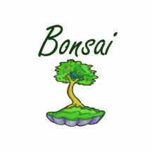 Bonsai text upright tree graphic cut out