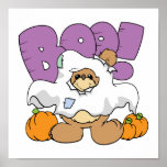boo ghost cute halloween teddy bear design print