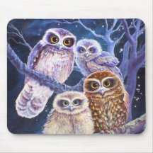 Boobook Owl Family Mousepads