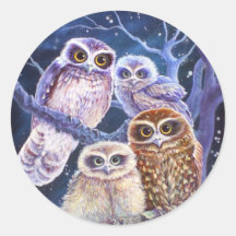 Boobook Owl Family Stickers