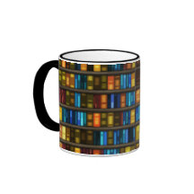 Book Lovers & Librarians Colourful Books on Shelf Coffee Mug