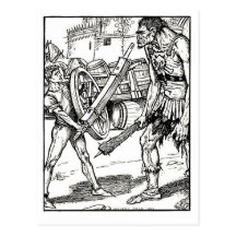 Book of heros illistration postcard