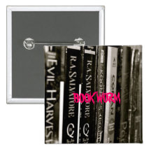 BOOK WORM PINBACK BUTTONS
