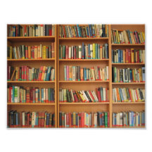 Bookshelf background art photo