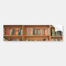 Bookshelf background bumper stickers
