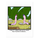 Bookworm: Worm Cartoon Postcard