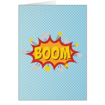 BOOM comic book sound effect Cards