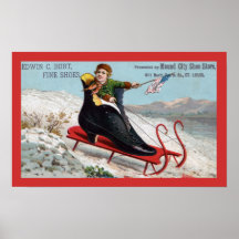 Boot Sled for Burts Shoes (red) Poster