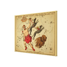 Boötes - Vintage Astronomical Star Chart Image Stretched Canvas Prints