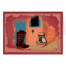 Boots 'N' Adobe Greeting Card