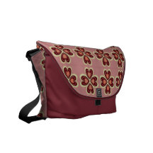 BORDEAUX HEART PATTERN COURIER BAG