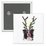 Border Collie Christmas Pin~Rudolph
