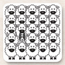 Border Collie in the Sheep Beverage Coaster