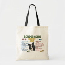 Border Collie Property Laws 4 Canvas Bags