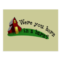 Born in a Barn Quote Recipe Card Postcards