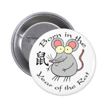 Born in the Year of the Rat (Chinese) Button